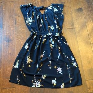 Lauren Conrad  Medium Black Dress with Cream flowers
